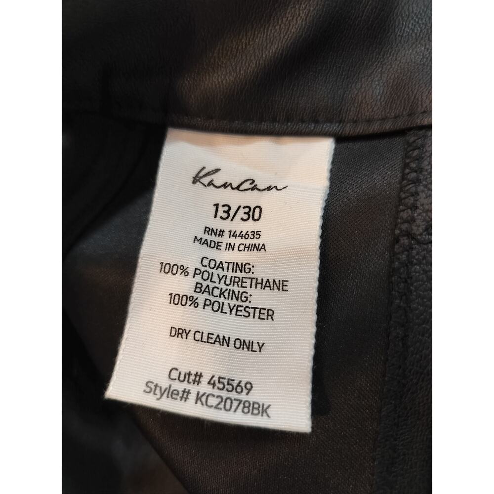 KanCan NWT High Rise Faux Leather Bootcut Pants Size 13/30 Black - Picture 9 of 9